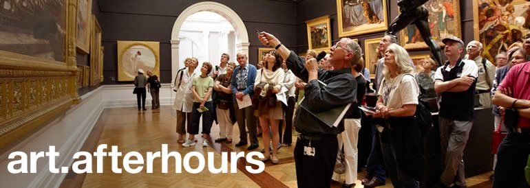 art after hours, every wednesday 5-9pm, art talks concert jazz films