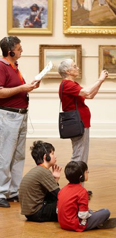 Visitors on self-guided audio tour of the Gallery