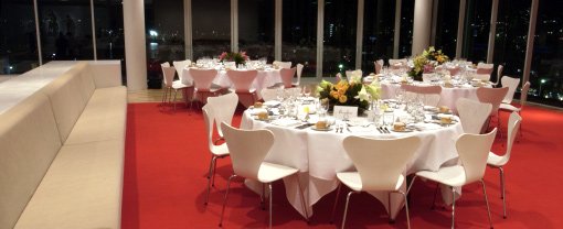 Restaurant set up for a private dinner